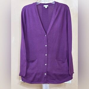 J. Jill Deep Purple Women's Cardigan Sz M